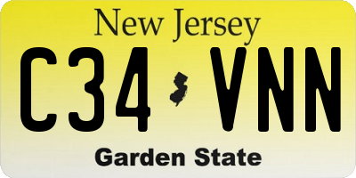 NJ license plate C34VNN