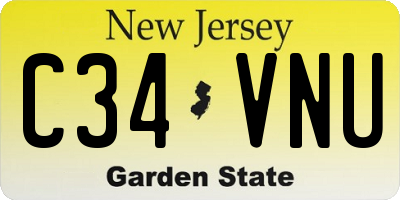 NJ license plate C34VNU