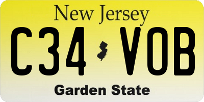 NJ license plate C34VOB