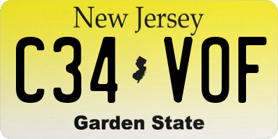 NJ license plate C34VOF