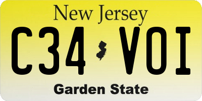 NJ license plate C34VOI