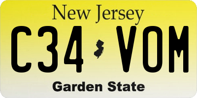 NJ license plate C34VOM