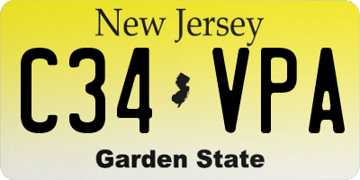 NJ license plate C34VPA