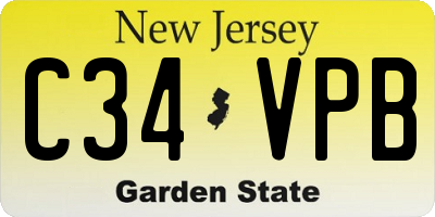NJ license plate C34VPB