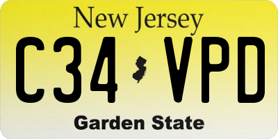 NJ license plate C34VPD
