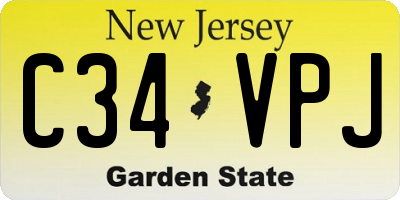 NJ license plate C34VPJ