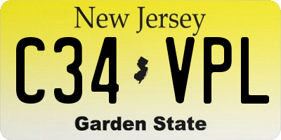 NJ license plate C34VPL
