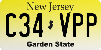 NJ license plate C34VPP