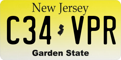 NJ license plate C34VPR