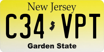 NJ license plate C34VPT