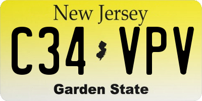 NJ license plate C34VPV