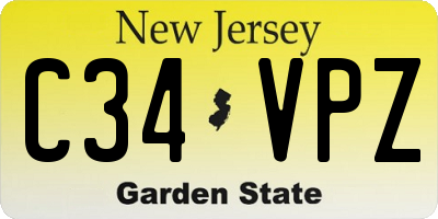 NJ license plate C34VPZ