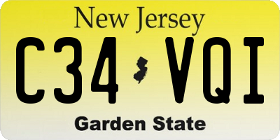 NJ license plate C34VQI
