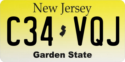 NJ license plate C34VQJ