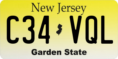 NJ license plate C34VQL