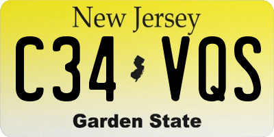 NJ license plate C34VQS