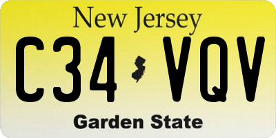 NJ license plate C34VQV