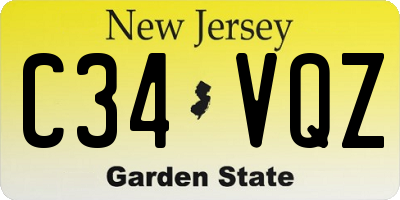 NJ license plate C34VQZ