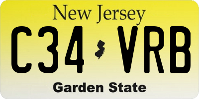 NJ license plate C34VRB