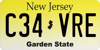 NJ license plate C34VRE