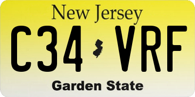 NJ license plate C34VRF