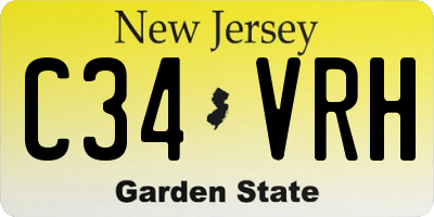 NJ license plate C34VRH