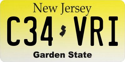 NJ license plate C34VRI