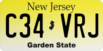 NJ license plate C34VRJ