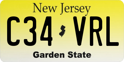 NJ license plate C34VRL