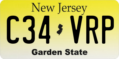 NJ license plate C34VRP