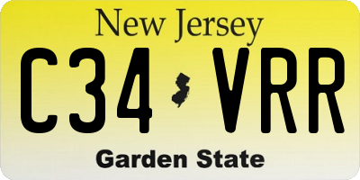 NJ license plate C34VRR