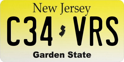 NJ license plate C34VRS