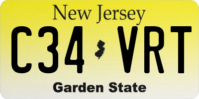 NJ license plate C34VRT