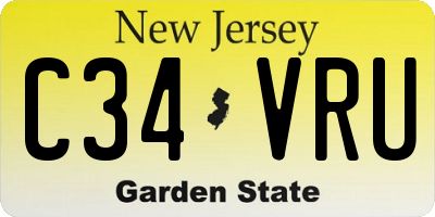 NJ license plate C34VRU