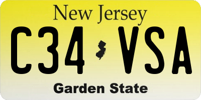 NJ license plate C34VSA