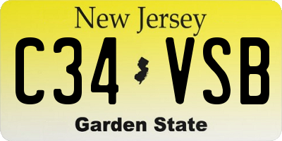 NJ license plate C34VSB