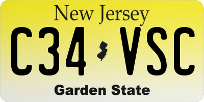 NJ license plate C34VSC