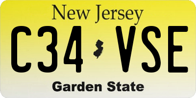 NJ license plate C34VSE