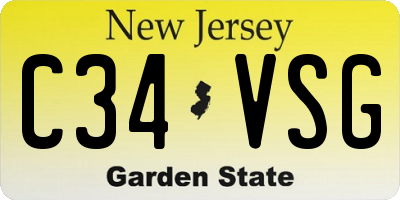 NJ license plate C34VSG