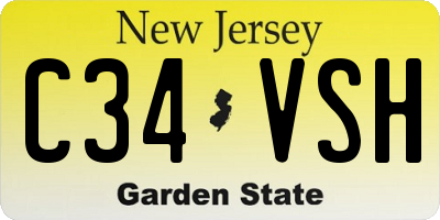 NJ license plate C34VSH
