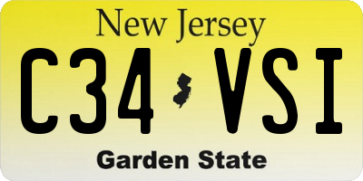 NJ license plate C34VSI