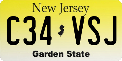 NJ license plate C34VSJ