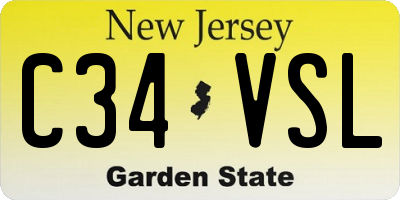 NJ license plate C34VSL