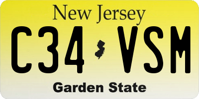 NJ license plate C34VSM