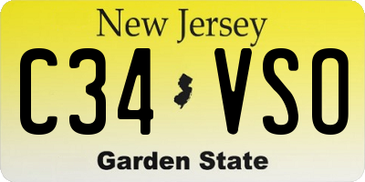 NJ license plate C34VSO