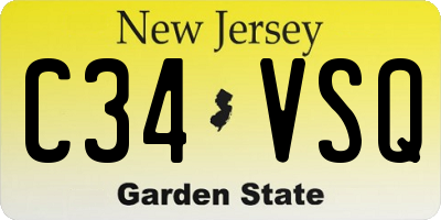 NJ license plate C34VSQ