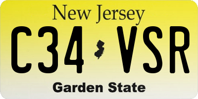 NJ license plate C34VSR