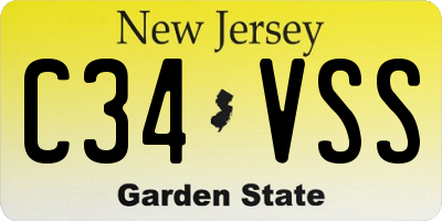NJ license plate C34VSS