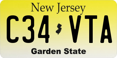 NJ license plate C34VTA