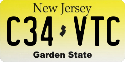 NJ license plate C34VTC